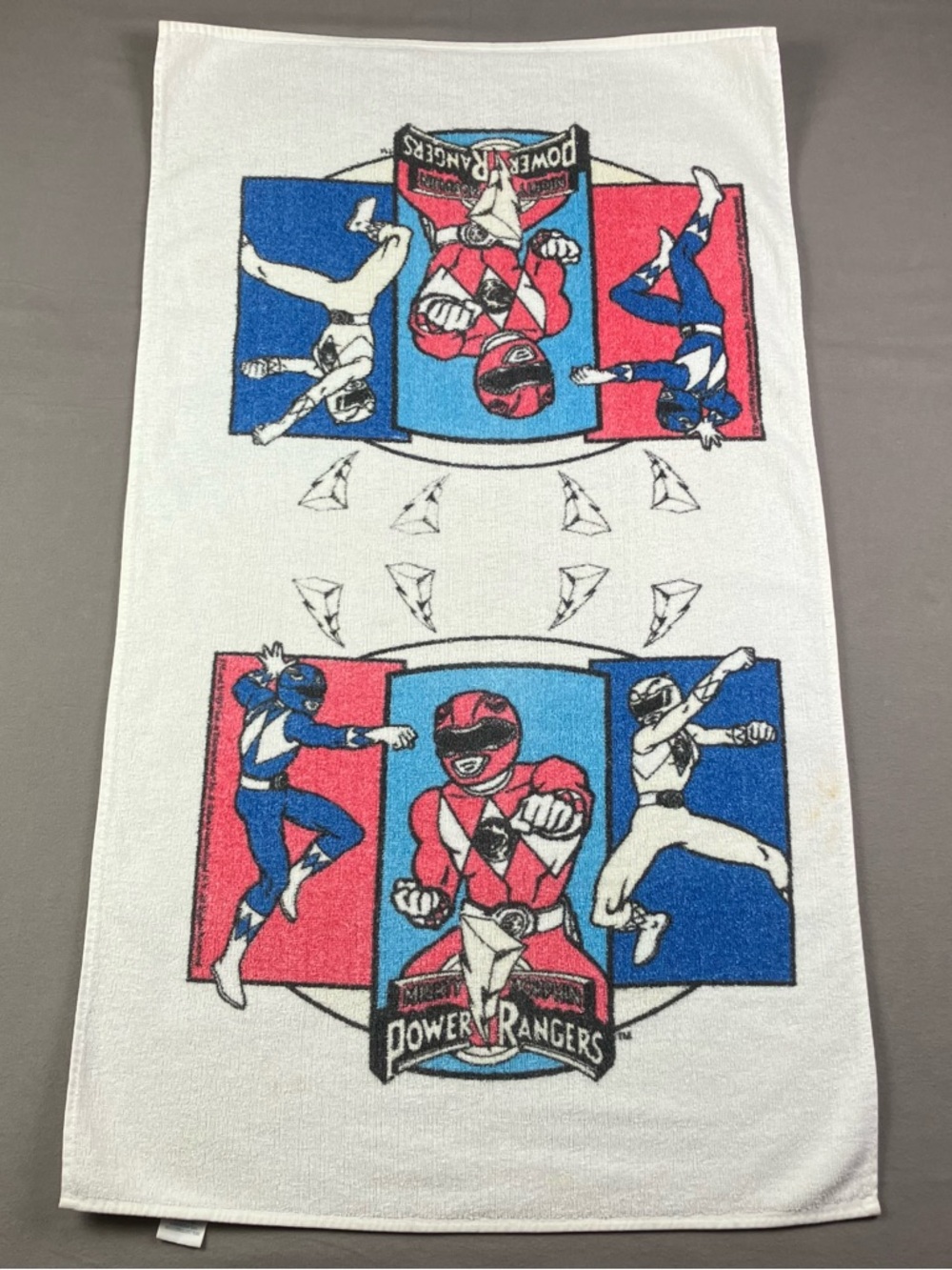 Vintage Mighty Morphin Power Rangers Beach Pool Shower Towel Made In USA